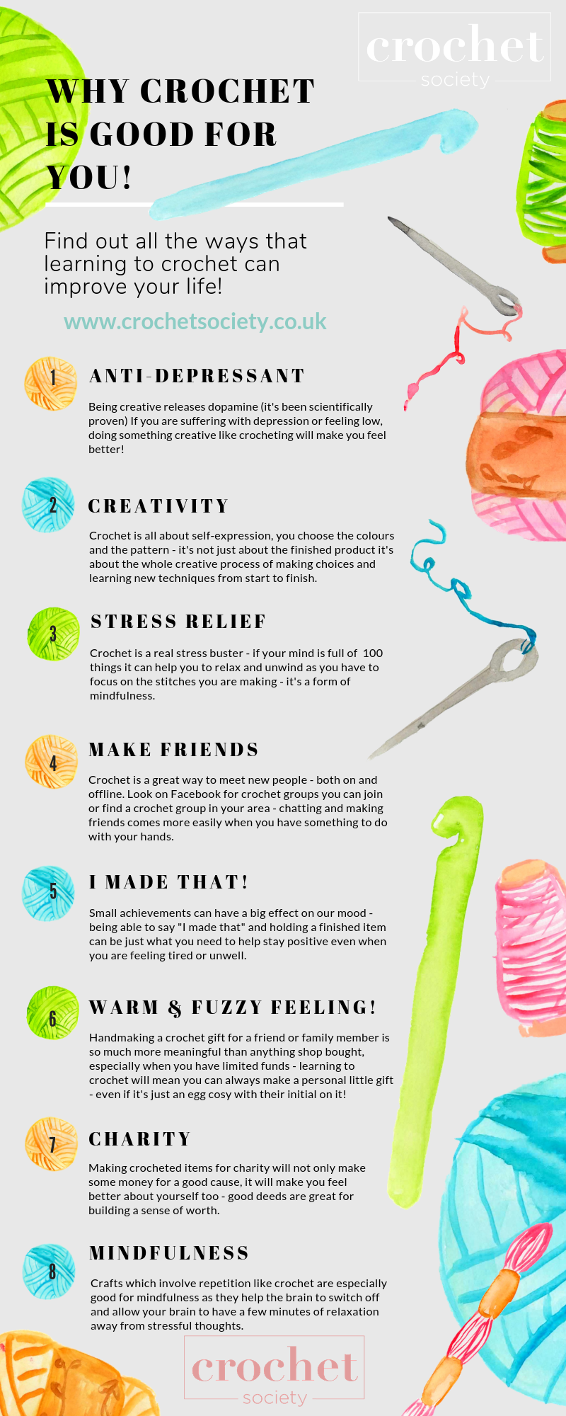 why crochet is good for you infographic